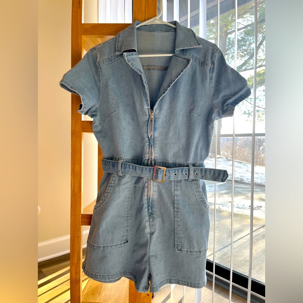 Denim Romper; size L.